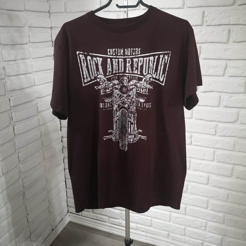 Rock & Republic The Iconic Tee Men's Size Large Burgundy T-shirt